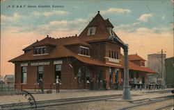 A.C. & S.F. Depot Winfield, KS Postcard Postcard Postcard