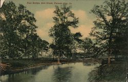 Foot Bridge, Salt Creek Farmer City, IL Postcard Postcard Postcard