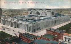 Bird's-eye View of the P.R.R. Depot New York, NY Postcard Postcard Postcard