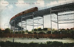 Elevated R. R. Curve at 110th Street Postcard