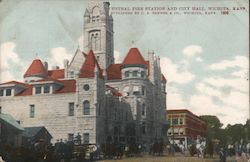 Central Fire Station and City Hall Wichita, KS Postcard Postcard Postcard