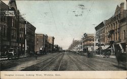 Douglas Avenue, Looking West, Wichita, Kan. Kansas Postcard Postcard Postcard