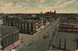 Bird's Eye View, Retail District Wichita, KS Postcard Postcard Postcard