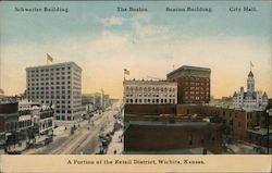 Schweiter Building, The Boston, Beacon Building, City Hall Wichita Kansas Postcard Postcard Postcard