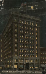 Beacon Building by Night Postcard