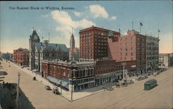 The Busiest Block in Wichita, Kansas Postcard Postcard Postcard