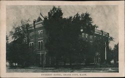 Everest Hotel, Osage City, Kans. Kansas Postcard Postcard Postcard