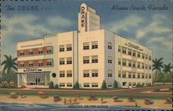 The Drake Hotel, On The Ocean at 15th Modern In Every Detail Spacious Lobby, Recreation Rooms Solarium Miami Beach, FL Postcard  Postcard