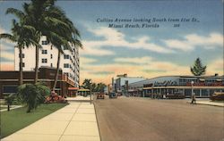 Collins Avenue Looking South From 21st St. Miami Beach, FL Postcard Postcard Postcard