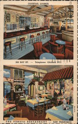 Cocktail Lounge, The Veneto Restaurant, 389 Bay St. San Francisco, CA Postcard Postcard Postcard