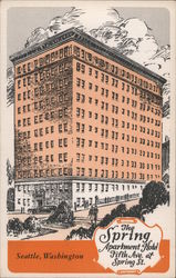 The Spring Apartment Hotel Fifth Ave. at Spring St. Seattle, WA Postcard Postcard Postcard