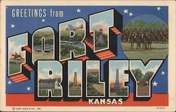 Greetings from Fort Riley Kansas Postcard Postcard Postcard