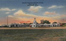 Indian Village Motor Lodge Cheyenne, WY Postcard Postcard Postcard