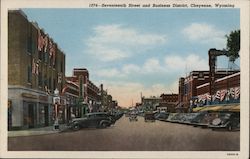 Seventh Street and Business District Cheyenne, WY Postcard Postcard Postcard