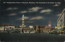 16th Street and Capitol Avenue Intersection by Night Cheyenne, WY Postcard Postcard Postcard