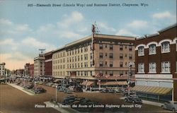 Sixteenth Street (Lincoln Way) and Business District Postcard