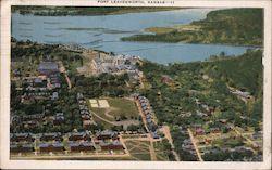 Aerial View of Fort Leavenworth Kansas Postcard Postcard Postcard