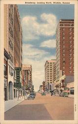 Broadway, Looking North Wichita, KS Postcard Postcard Postcard