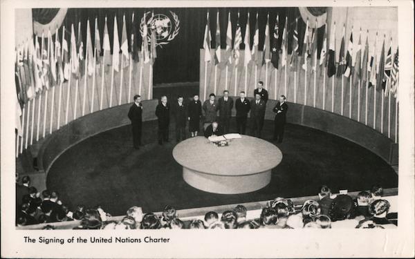 Signing of the United Nations Charter, 1945 San Francisco, CA Postcard