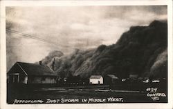 Approaching Dust Storm in Middle West Events Postcard Postcard Postcard