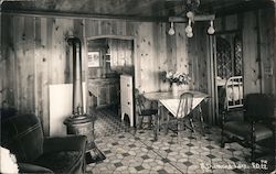 Cabin Interior, Diamond Lake Postcard