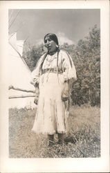 Red Wolf Indian Woman Native Americana Postcard Postcard Postcard