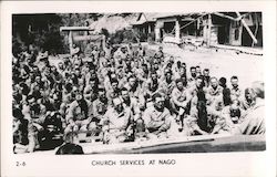 Church Services at Nago, Okinawa World War II Postcard Postcard Postcard