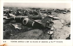 Yontan Airfield L-Day as Found By Marines of the 6th Division World War II Postcard Postcard Postcard