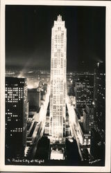 Radio City at Night New York, NY Postcard Postcard Postcard