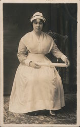 Nurse Sitting In Chair-Photograph Postcard