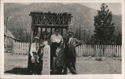 Family at Mile Marker 0 211 M 30 Chs. Postcard