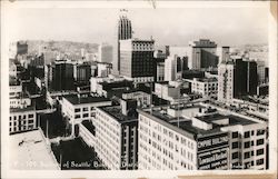 Section of Seattle Business District Postcard