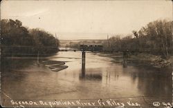 Scene on Republican River Fort Riley, KS Postcard Postcard Postcard