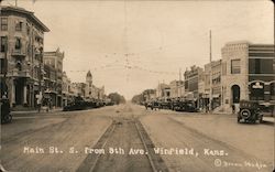 Main St. S. from 9th Ave. Winfield, Kans. Kansas Postcard Postcard Postcard