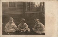 Toddler Girl Triplets Postcard