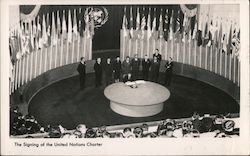 Signing of the United Nations Charter, 1945 Postcard