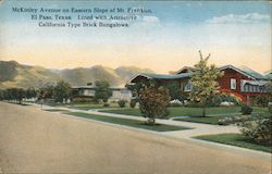 McKinley Avenue On Eastern Slope Of Mt. Franklin, Lined With Attractive California Type Brick Bungalows El Paso, TX Postcard Pos Postcard