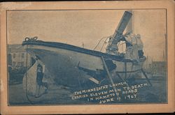 USS Minnesota's Launch Carried 11 Men to Death in Hampton Roads June 11, 1907 Navy Postcard Postcard Postcard