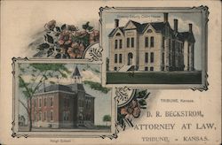 Greenley County Court House, Heigh School Tribune, KS Postcard Postcard Postcard