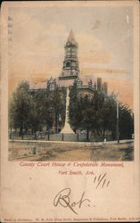 County Court House & Confederate Monument Postcard