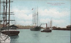 Shipping at San Pedro Harbor Postcard