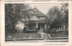 Iowa Home for Sightless Women Des Moines, IA Postcard Postcard Postcard