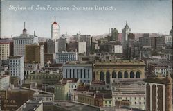 Skyline of Business District Postcard