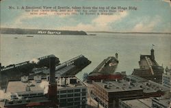 Section View Taken from the top of the Hoge Bldg. Postcard