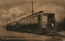 Seattle-Everett Interurban Train Postcard