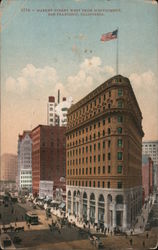 Market Street West From Montgomery Postcard