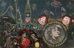 Official Post Card Portola Festival A Night Scene On Market Street Postcard