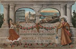 San Francisco Requests Your Participation In The Portola Festival October 19-23, 1909 Postcard