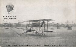 The Pine Aeroplane Co. G.A. Kelly Aviator Postcard