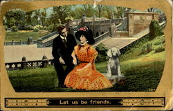 Let Us Be Friends Romance & Love Postcard Postcard